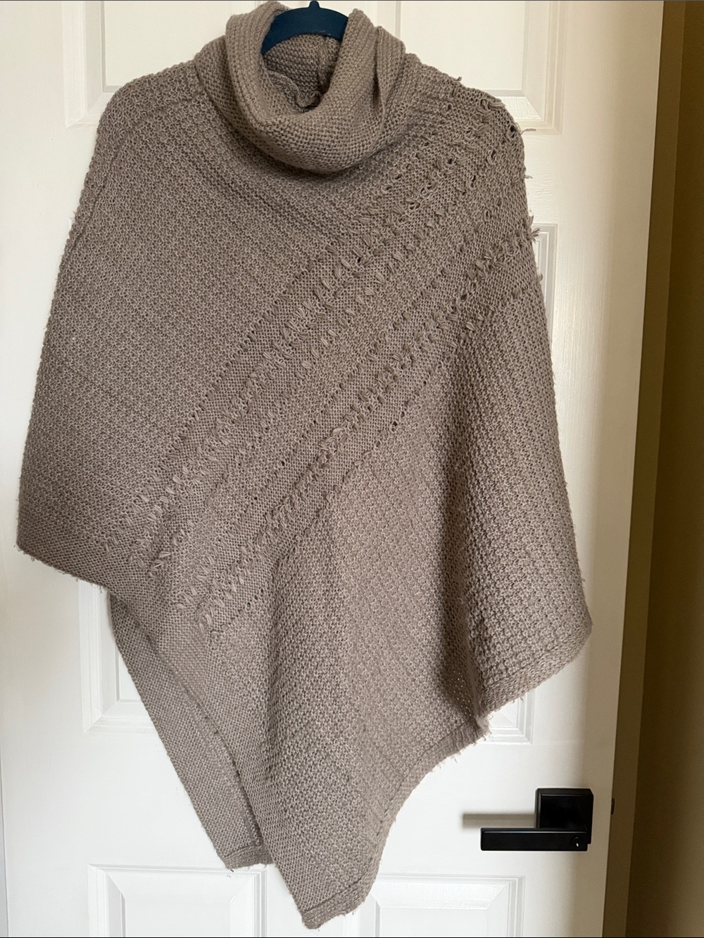 Fraas Taupe Knit Cowl-Neck Poncho